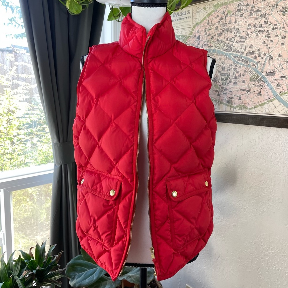 J.Crew red puffer vest